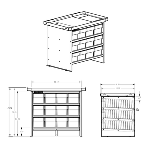 Bolt Bins - 12 Bin Standard 4w x 3t Configuration - Service Truck Accessories