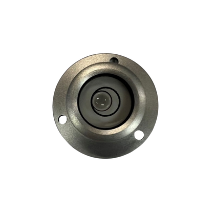 Metal circular bubble level on a white background