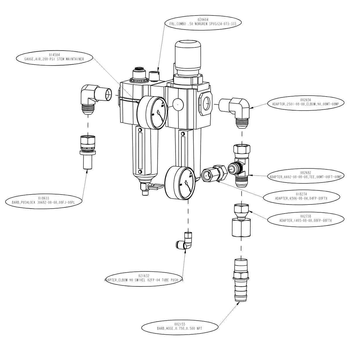 Complete Service Body Filter Regulator Lubricator