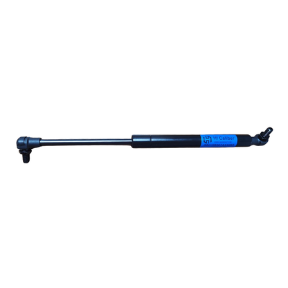 Black metal rod with a blue label on a white background