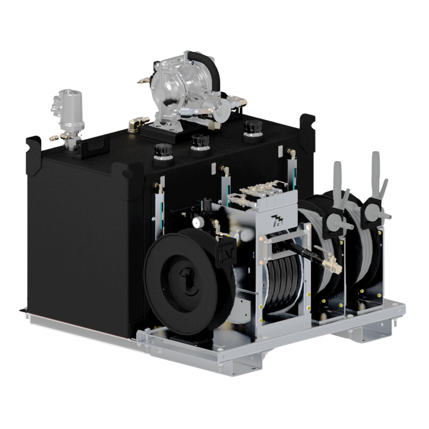 Maintainer LubePro 80A | Aluminum Air-Powered Lube Skid | 3-Pump Kit with Air Reel