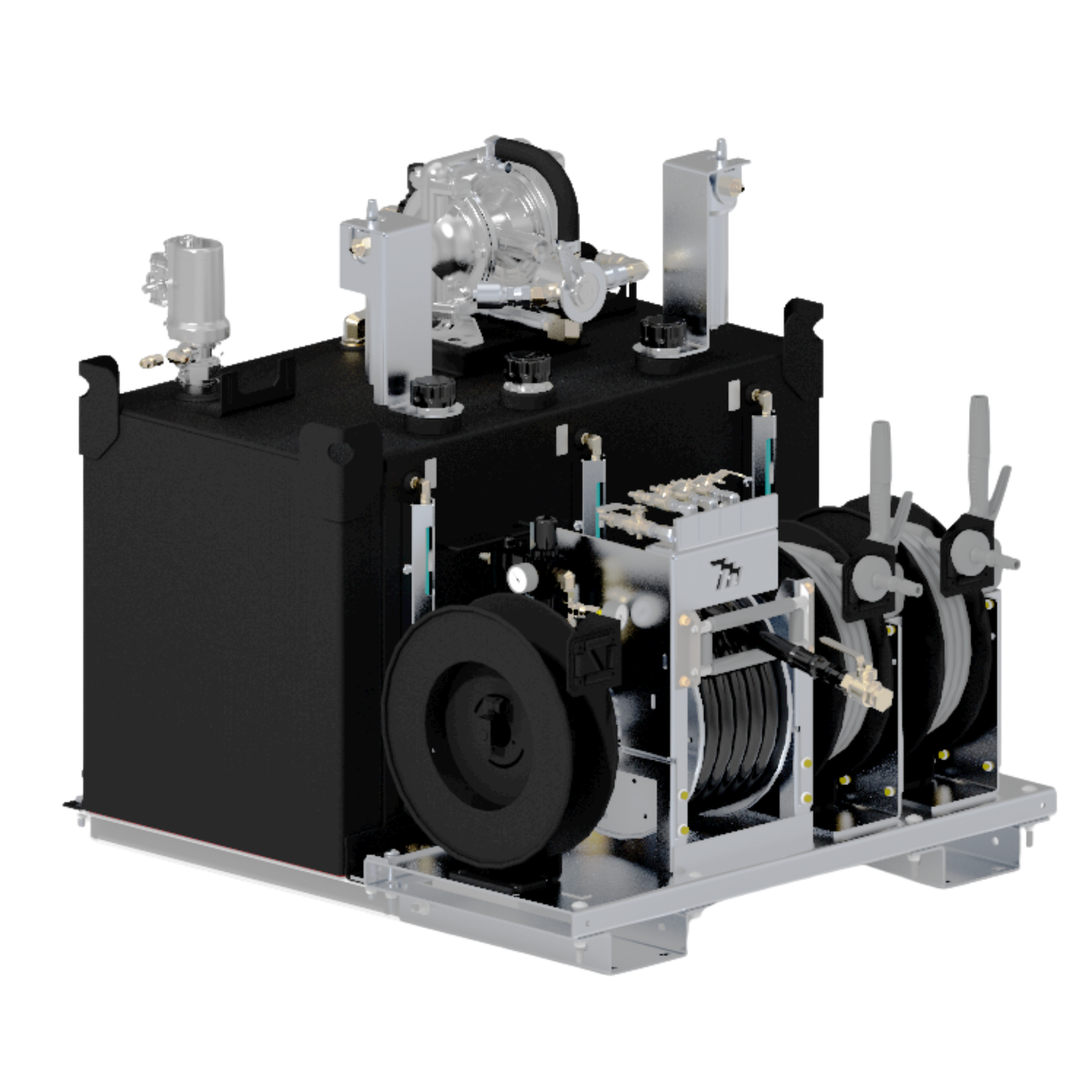 Maintainer LubePro 80FA | Aluminum Air-Powered Lube Skid | 3-Pump Kit with Air Reel & Filtration