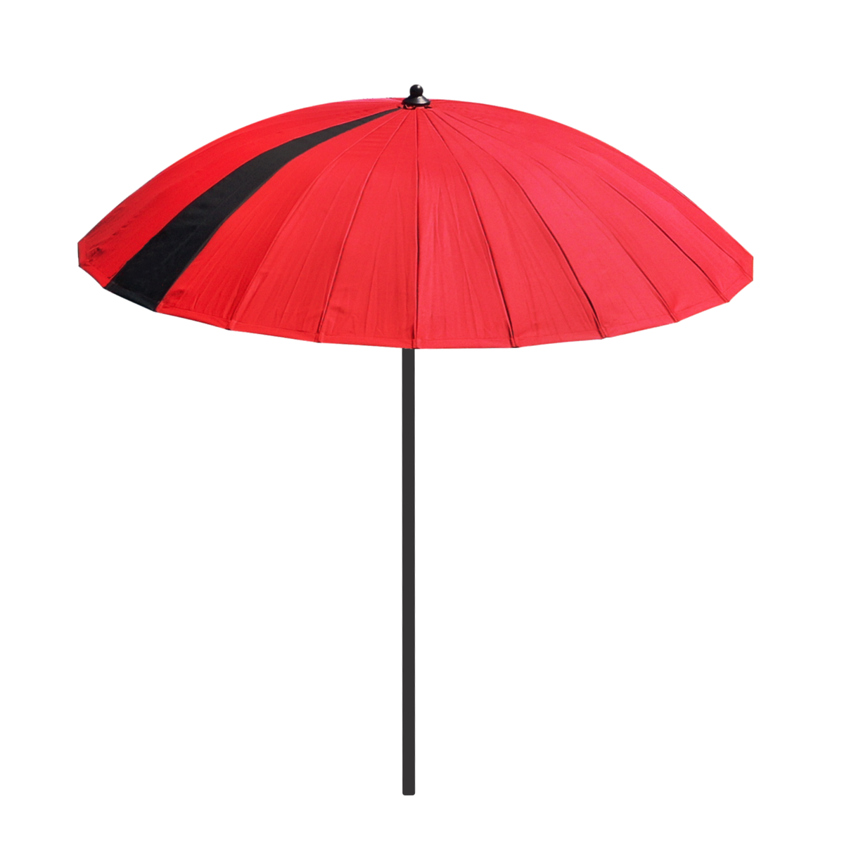 Red umbrella with black panel
