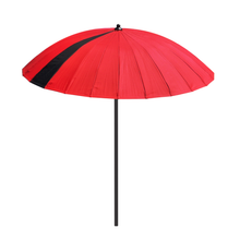 Red umbrella with black panel