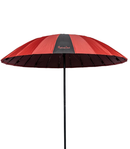 8' Red and Black Pipeliners Cloud Umbrella