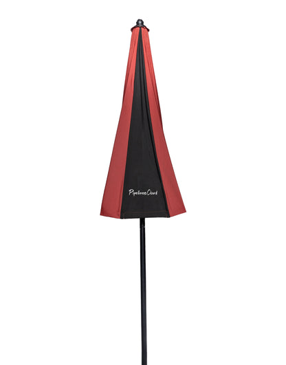 8' Red and Black Pipeliners Cloud Umbrella