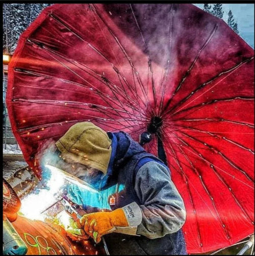 8' Red Pipeliners Cloud Umbrella - Service Truck Accessories