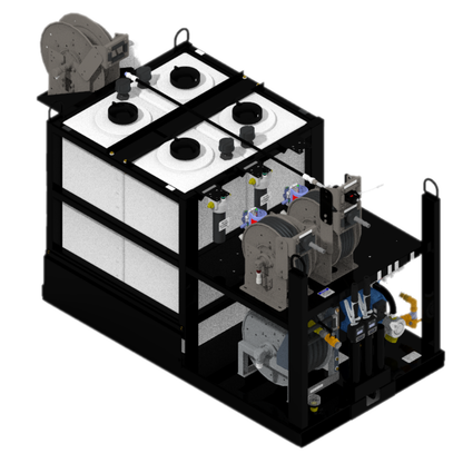 Lube Skid #5 - 4 Pump Kit Skid with Grease Kit (Model OOEG) - Service Truck Accessories