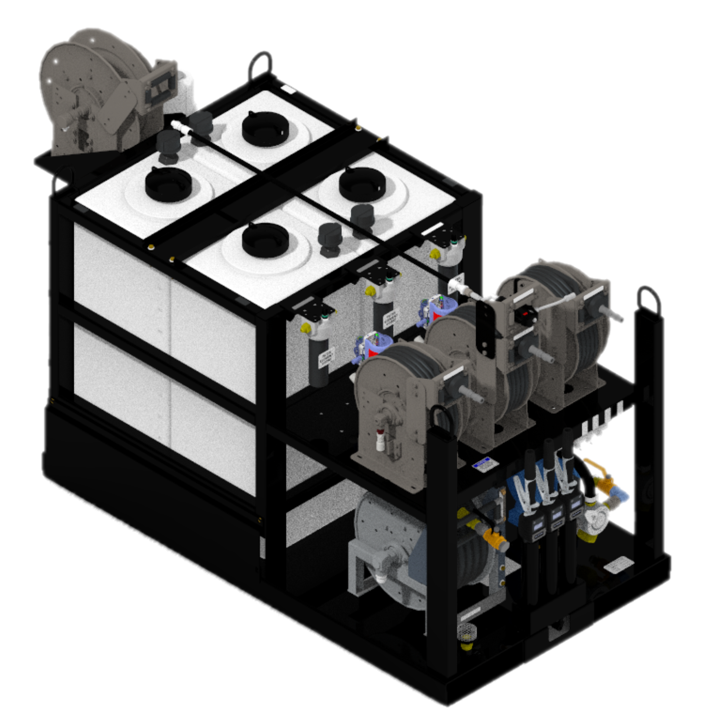 Lube Skid #7 - 5 Pump Kit Skid with Grease Kit (Model OOOEG) - Service Truck Accessories