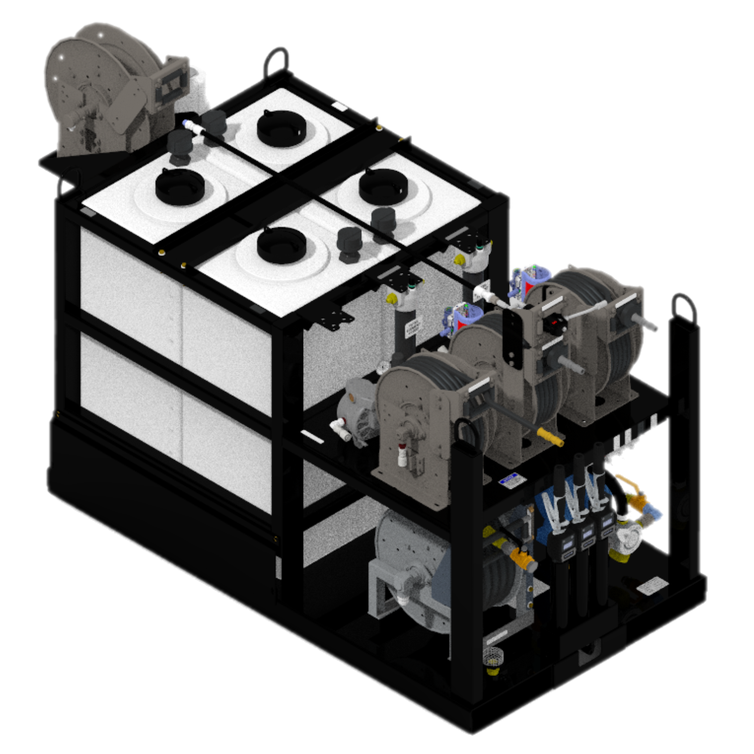 Lube Skid #8 - 5 Pump Skid Kit with Grease Kit (Model OOAEG) - Service Truck Accessories