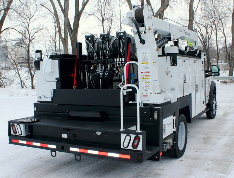 Maintainer lube skid installed on a Maintainer service truck body